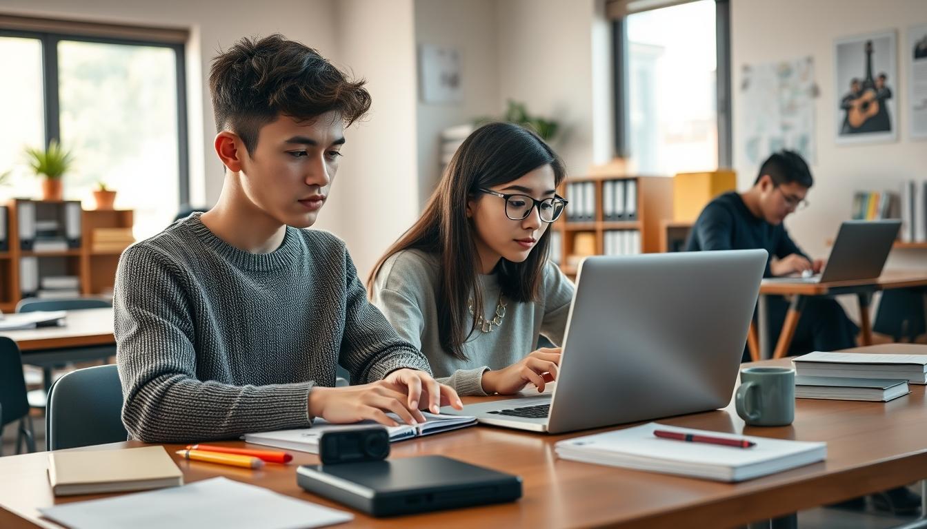 Student developing practical and academic skills